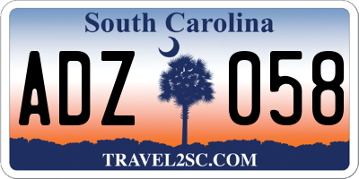 SC license plate ADZ058