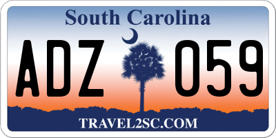 SC license plate ADZ059