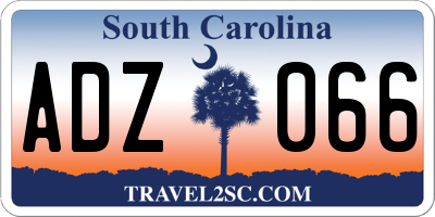 SC license plate ADZ066