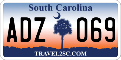 SC license plate ADZ069