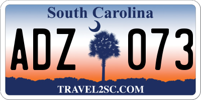 SC license plate ADZ073