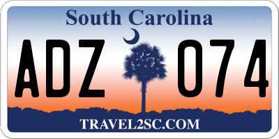 SC license plate ADZ074