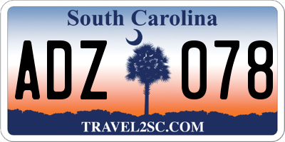 SC license plate ADZ078