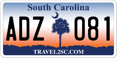 SC license plate ADZ081