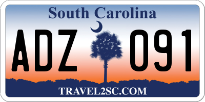 SC license plate ADZ091