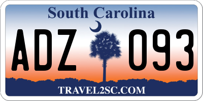 SC license plate ADZ093