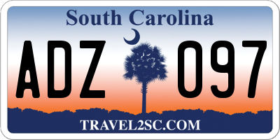 SC license plate ADZ097