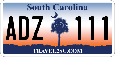 SC license plate ADZ111