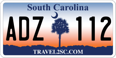 SC license plate ADZ112