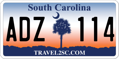 SC license plate ADZ114