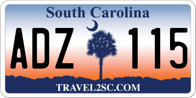 SC license plate ADZ115