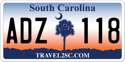 SC license plate ADZ118