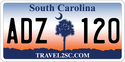 SC license plate ADZ120