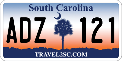 SC license plate ADZ121