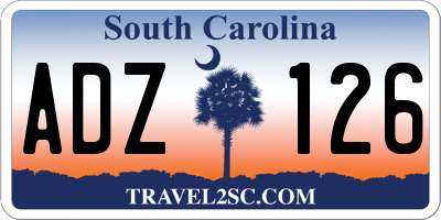 SC license plate ADZ126