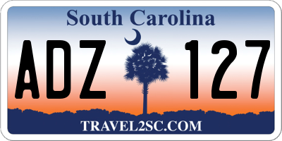 SC license plate ADZ127