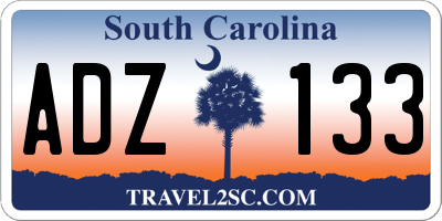 SC license plate ADZ133
