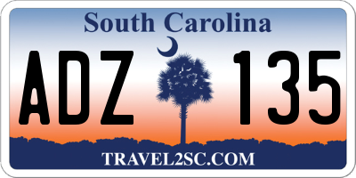 SC license plate ADZ135