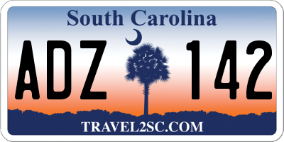 SC license plate ADZ142
