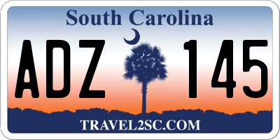 SC license plate ADZ145