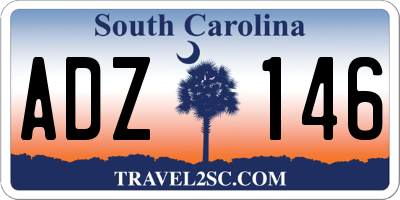 SC license plate ADZ146