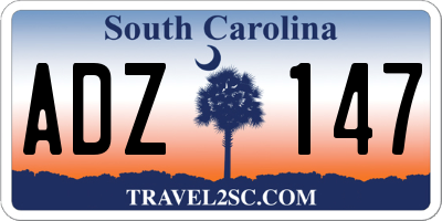 SC license plate ADZ147