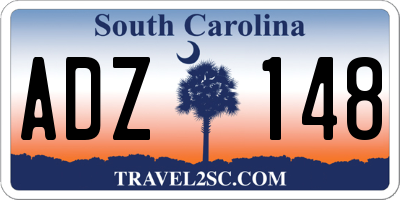 SC license plate ADZ148
