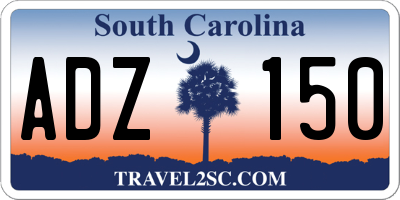 SC license plate ADZ150