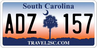 SC license plate ADZ157