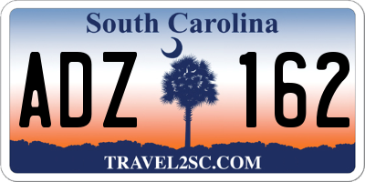 SC license plate ADZ162