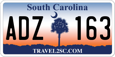 SC license plate ADZ163