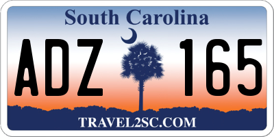 SC license plate ADZ165