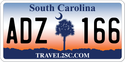 SC license plate ADZ166