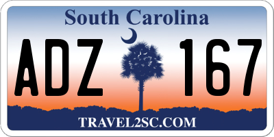 SC license plate ADZ167