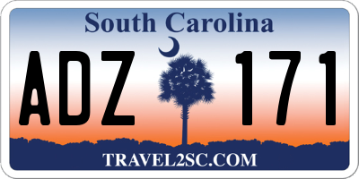 SC license plate ADZ171
