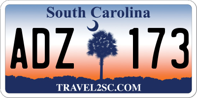 SC license plate ADZ173