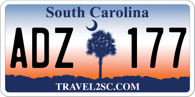 SC license plate ADZ177