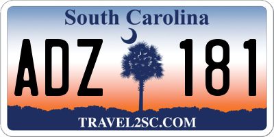 SC license plate ADZ181