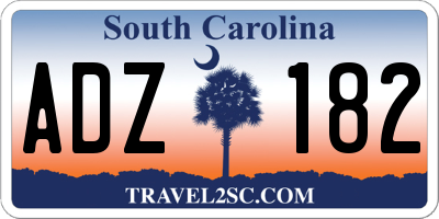 SC license plate ADZ182