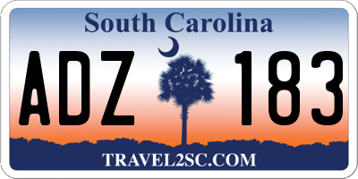 SC license plate ADZ183