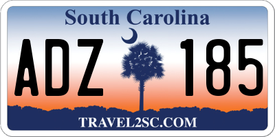 SC license plate ADZ185