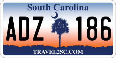 SC license plate ADZ186