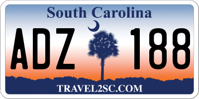 SC license plate ADZ188