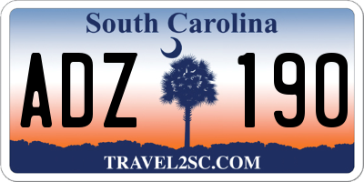 SC license plate ADZ190