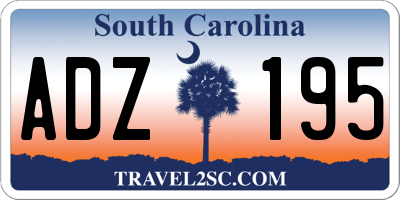 SC license plate ADZ195