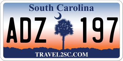 SC license plate ADZ197