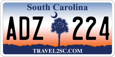 SC license plate ADZ224