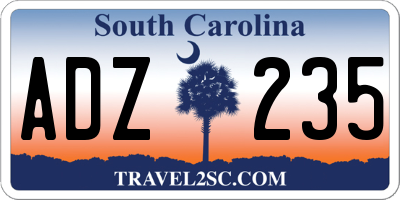 SC license plate ADZ235