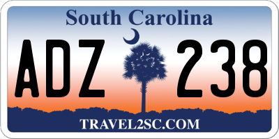 SC license plate ADZ238