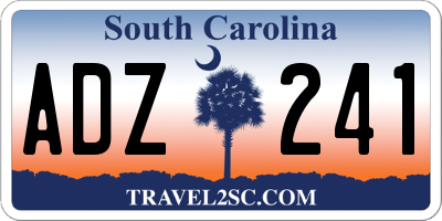 SC license plate ADZ241